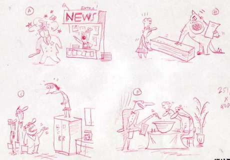 Bob Staake | Washington Post - 4 For The Price Of 1. ($65.00) | Comic Art Collective