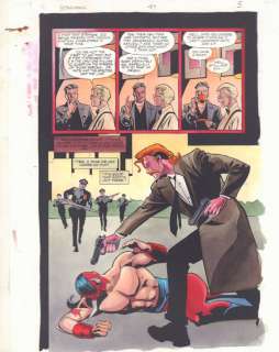 John Kalisz, Steve Yeowell, Wade Von Grawbadger - Starman #47 P.5 Color Guide Art - Matt O‘Dare Defeats Shatterfist Splash - 1998