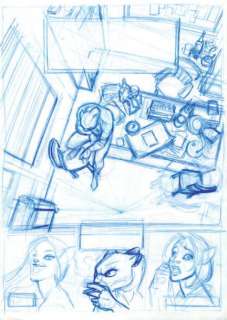 Guarnido, Juanjo & Canales, Juan Diaz - BLACKSAD Crayonné au crayon bleu