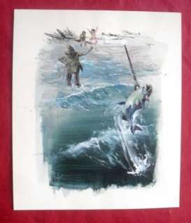 Follet, René - Peinture originale - Pêche - (1992) | Catawiki