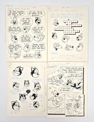 Anonyme Pif Ensemble... | Lot 49 - ANONYME Pif Ensemble de 4 pages d’illustrations, pour... | Vermot et Associés