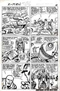 Chic Stone, Jack Kirby - x-men #9 p 8 (first lucifer! Angel, professor x! ) large art -1964