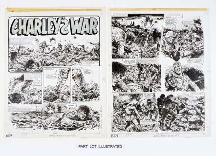 Charleys War: 4 original artworks by Joe Colquhoun from Battle-Action 263… | Comic Book Auctions ltd