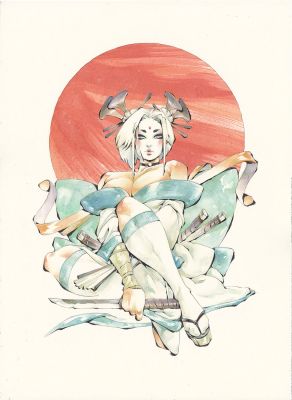 Chuma Hill ’X-Men Geisha’ Emma Frost 12x18" Limited Edition Giclee | Kirby’s Comic Art