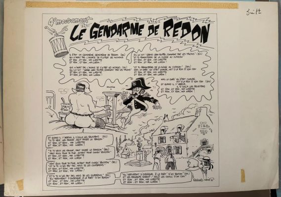Le Gendarme de Redon... | Le Gendarme de Redon Bande dessinée Encre sur carton... | misc / divers