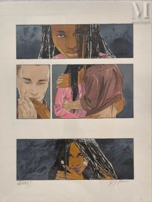 Warnauts, Eric (Né En 1960) & Raives (Guy Raives, Né En 1959) | Lot 151 : Encre de Chine et aquarelle pour la planche n°8 de ce récit | Millon