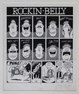 Windig & De Jong - Originele pagina (p.8) - Rockin’ Belly - Professionally framed - (Â± 1985) | Catawiki