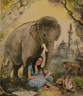 India Dreams - Aquarelle originale - Original de l’Affiche du festival de Chambéry Â« Kamala et les bandes dessinée - Loose page | Catawiki