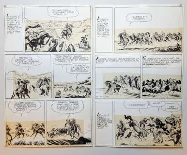 Pecos Bill n. 41 - Francesco Gamba - 2x Tavole Originali - Loose page - (1961) | Catawiki