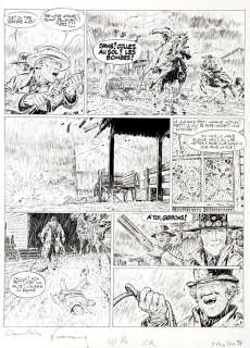 Hermann | Comanche, planche n°34 Ã  l’encre de Chine de l’Ã… | Banque Dessinée