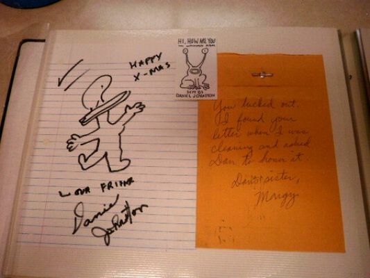 Daniel Johnston Signed Sketch-envelope-sticker. Authentic Original One of a Kind | eBay US (Buy It Now)