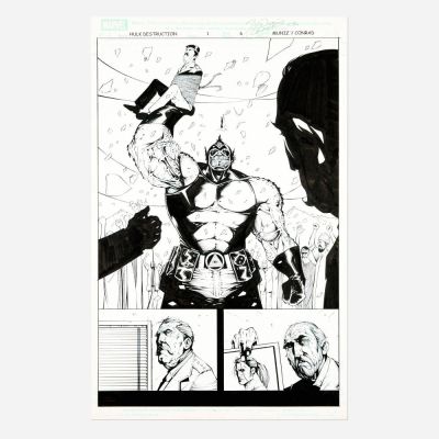 Lot 224 - Jim Muniz and Kevin Conrad, Hulk: Destruction #1 Story Page 6 Original Art (Marvel Comics, 2005) | Landry Pop Auctions