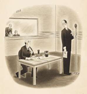 RICHARD TAYLOR (1902-1970) [NEW YORKER / CARTOONS] "You needn’t be frightened, Mr. Jones. Our polls show that practically nobody liste | Swann Galleries