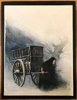 Jean-Baptiste Monge - zeer groot werk - Heks op zoek naar prooi - Loose page - Original watercolor on thick watercolor paper - (2000/2005)