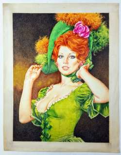 Felmang (Felice Mangiarano) - Illustr. Origin. "Ritratto di Fanciulla Belle Époque" - Loose page | Catawiki