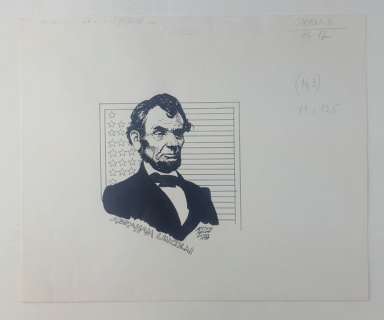 Attilio Micheluzzi - Illustrazione Originale "Abraham Lincoln" - Firmato - Loose page - (1984) | Catawiki