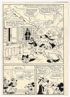 Topolino #130 - L. Bottaro - original half splash page "La doppia vigilia di Natale" - Loose page - (1956) | Catawiki