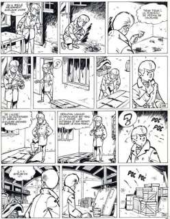 Tillieux, Maurice & Gos | GIL JOURDAN Planche originale à l’encre de Chine | Cornette de St Cyr