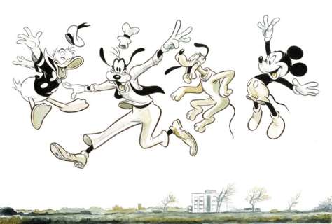 Donald, Goofy, Pluto & Mickey inspired by THE BEATLES - Original Drawing - Tony Fernandez - Different editions | Catawiki