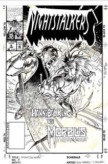 Tom Palmer Ron Garney - nightstalkers #8 cover (morbius vs hannibal king! ) 1993
