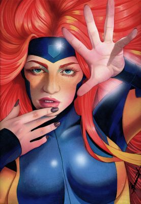 Nathalie Braconnot - Traditional Jean Grey Art by Nathalie Braconnot