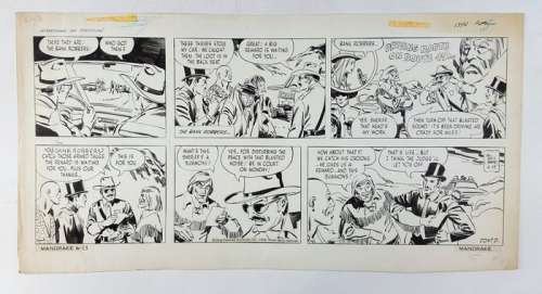 Fred Fredericks - Original Sunday Strip "Mandrake The Magician: The Bank Robbers" - Signed - Loose page - First edition - (1976) | Catawiki