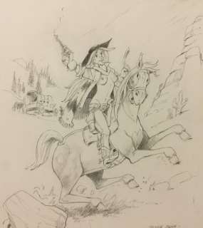 Mazel - Dessin original - Jessie Jane Ã  cheval - (2010) | Catawiki