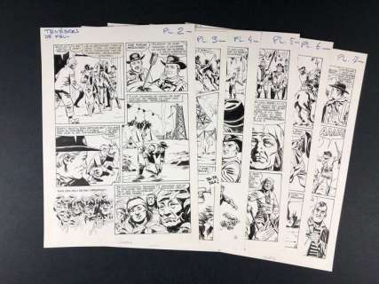 Rin Tin Tin e Rusty - C. Marcello - 6x tavole originali "Tenèbres de feu" - Loose page | Catawiki