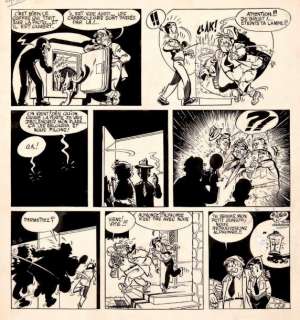 Uderzo | Luc Junior Les bijoux volés Encre de Chine avec couleurs au dos | Millon
