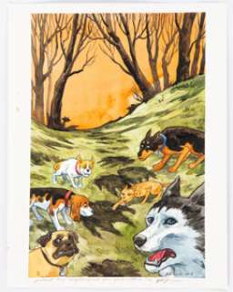 Jill Thompson Beasts of Burden: Hunters & Gatherers Cover Original Art (Dark Horse, 2014). "Protect the - | Heritage