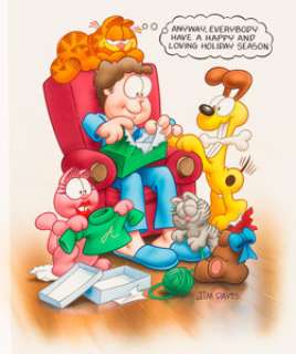 Jim Davis Studio Garfield’s Night Before Christmas Illustration Original Art (Grosset & Dunlap, 1988).... | Heritage
