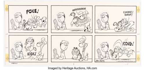 Davis, Jim | Jim Davis Garfield Sunday Comic Strip Original Art dated 11-11-79 (United Feature Syndicate, 1979).... | Heritage