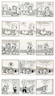 Davis, Jim | Jim Davis Garfield Consecutive Daily Comic Strip Original Art Group of 6 (United Feature Syndicate, 1994).... (Total: 6 Original Art) | Heritage