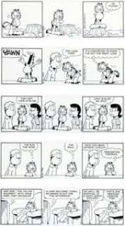 Davis, Jim | Jim Davis Garfield Consecutive Daily Comic Strip Original Art Group of 6 (PAWS, 2011).... (Total: 6 Original Art) | Heritage
