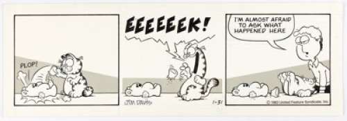 Davis, Jim | Jim Davis Garfield Daily Comic Strip Original Art dated 1-31-83 (United Feature Syndicate, 1983).... | Heritage