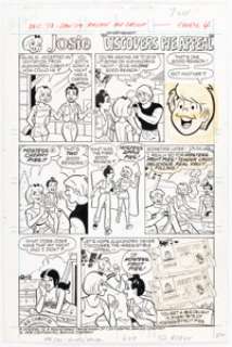 Decarlo, Dan | Dan DeCarlo and Jim DeCarlo - Hostess Fruit Pie Ad Back Cover "Josie Discovers Pie Appeal" Complete Story Original Art (Archie... (Total: 4 Items) | Heritage