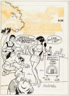 Dan DeCarlo and Alison Flood - Betty and Veronica Comics Digest Magazine #48 Wraparound Cover Original Art (Archie, 1991).