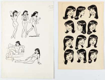 Dan DeCarlo (attributed) - Veronica Model Sheet Illustrations Original Art Group of 2 (Archie, c. 1980-1990s). (Total: 2 Original Art) | Heritage