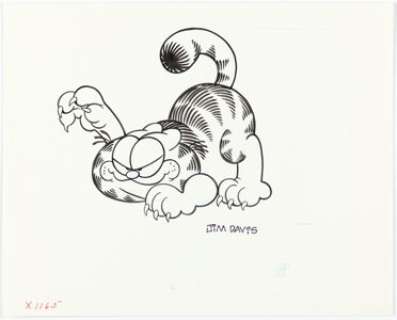 Jim Davis - Garfield Claws Out Illustration Original Art (c. 1980s). | Heritage