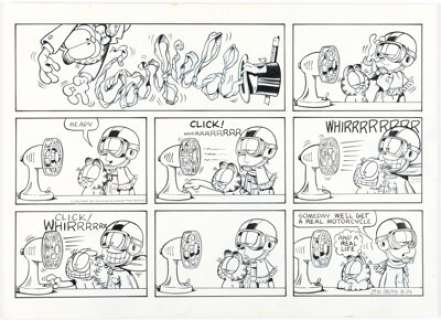 Jim Davis Garfield Sunday Comic Strip Original Art dated 3-24-96 (PAWS, 1996). | Heritage