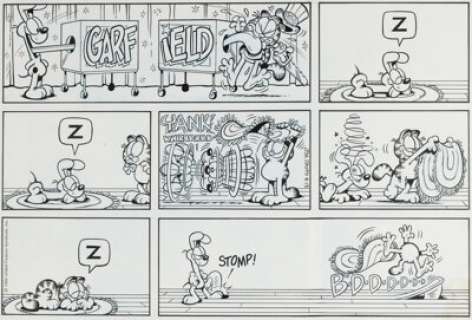 Jim Davis Garfield Sunday Comic Strip Original Art dated 3-13-94 (United Feature Syndicate, 1994). | Heritage