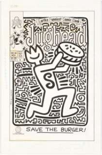 Rex Lindsey Jughead #39 Unused Keith Haring Tribute Cover Original Art (Archie, 1992). | Heritage