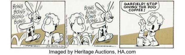 Jim Davis Garfield Daily Comic Strip Original Art dated 4-26-93 (Universal Press Syndicate, 1993). | Heritage