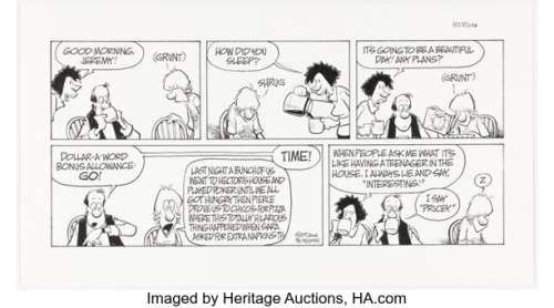 Jerry Scott and Jim Borgman Zits Sunday Comic Strip Original Art dated 3-23-14 (King Features Syndicate, 2014). | Heritage