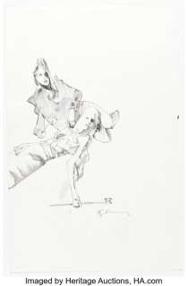 Bill Sienkiewicz - Two Reclining Figures Character Study illustrations Original Art (undated). | Heritage