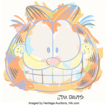 Jim Davis Studio - Colorful Garfield Illustration Original Art (c. 1990). | Heritage