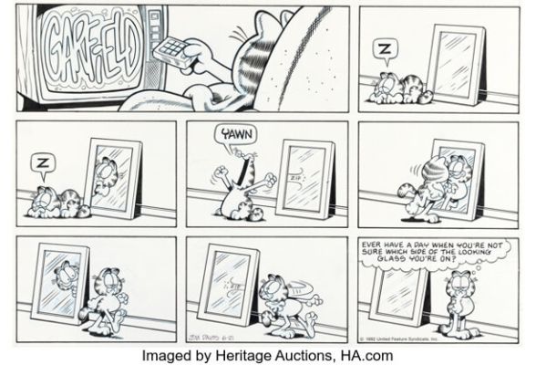 Jim Davis Garfield Sunday Comic Strip Original Art dated 6-21-92 (United Feature Syndicate, 1992). | Heritage