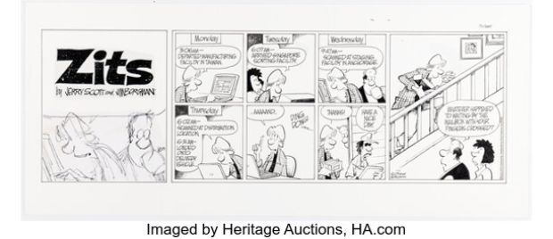 Jerry Scott and Jim Borgman Zits Sunday Comic Strip Original Art dated 7-17-05 (King Features Syndicate, 2005). | Heritage