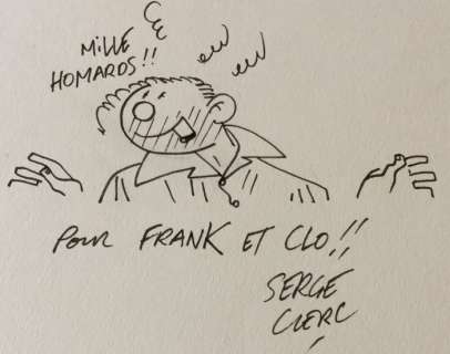 Serge Clerc - Dédicace "Mille homards" nominative - Loose page | Catawiki
