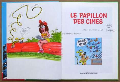 Marsupilami T9 - Le papillon des cimes + dédicace - Hardcover - First edition (1994) | Catawiki